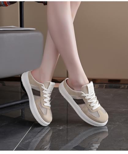 Cute Backless Mule Sneakers for Women Wide Platform Tennis & Racquet Sport Shoes Slip On House Slippers Lightweight Leather Breathable Mesh No-slip Casual Lace-up Comfort Walking Slides Indoor Outdoor4