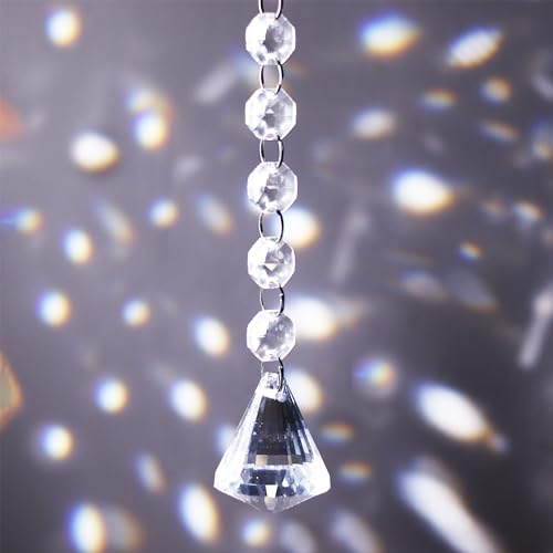 Image of IndianShelf Premium 110-Piece(10 Crystal Drop, 100 Beads) Clear Glass Ornament Set with Crystal Drops and Beads for Festive Garland Suncatcher Chandelier Accent Centerpiece Hanging Decor