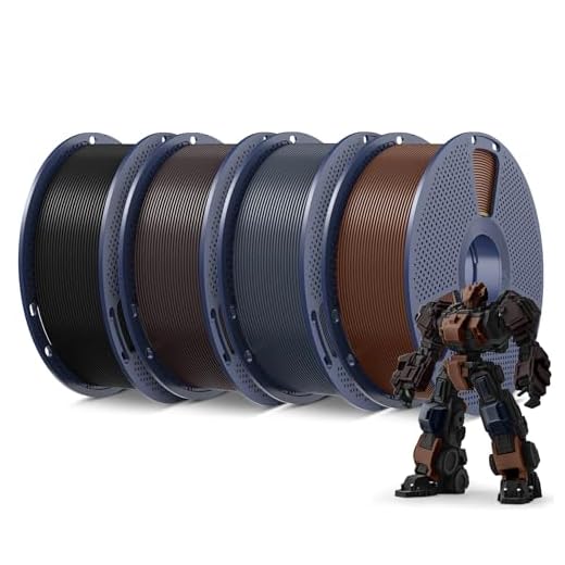 SUNLU 4KG 3D Printer Filament PLA Plus 1.75mm, Black Bundle, Neatly Wound PLA Filament 1.75mm, PLA+ Filament for Most FDM 3D Printer, 1 kg Spool, 4 Packs, Black+Roasted Chestnut+Midnight+Coffee Brown