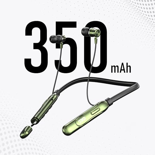 Image of RD M-190 ELEGA Wireless Neckband with 10MM Drivers, Bluetooth v5.3, Playtime Upto 90 Hours, 1-2 Hrs Fast Charging with Type-C Port, Auto Magnetic Connect, Multi-Function Button Green