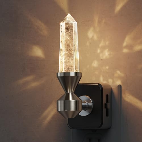 Image of L LOHAS LED Night Light: Night Lights Plug into Wall, Dimmable Night Light Aesthetic Crystal, Warm Light 3000K, Dusk to Dawn Sensor, Healing Stone Decorative Nightlight for Home Living Room