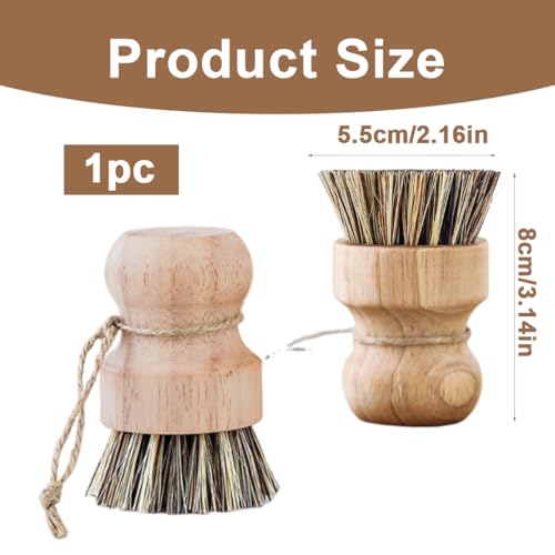Miniatura 2 de Cepillo De Vajilla Y Verduras De Madera, Cepillo De Champiñones, Cepillo De Cocina, Para Limpiar Hongos Y Verduras, Para Un Fácil Agarre, Para Platos, Fregaderos, Cepillo De Limpieza Sostenible