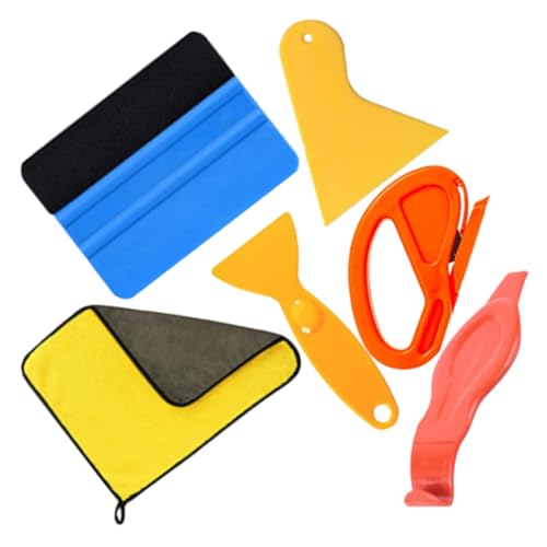 jojofuny 1juego Herramientas Para Aplicar Vinilo y Papel Tapiz Kit De Rascadores y Cuchillas Para Ventanas y Paredes