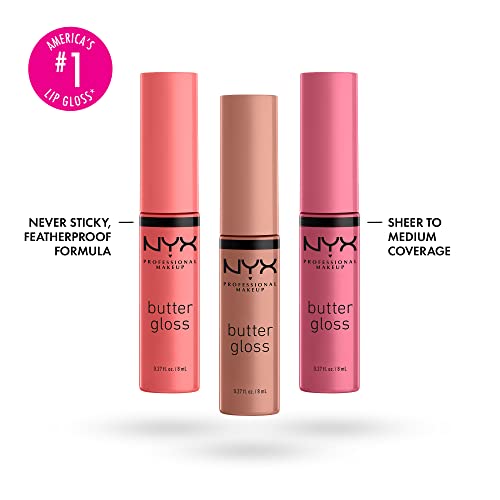 image for NYX PROFESSIONAL MAKEUP Butter Gloss, Non-Sticky Lip Gloss - Pack Of 3