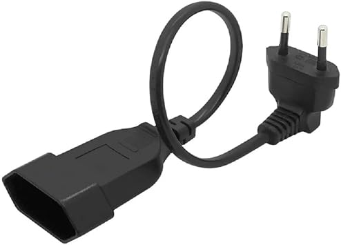 Tekit European EU 2 Prong Power Cord Cable VDE Elbow 90 Degree Male to Female Power Extension Cord Cable M/F for PC Computer PDU UPS Elbow 1ft/30cm