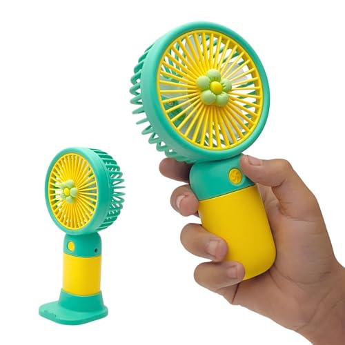 Image of Felinar Portable Mini Hand Fan Rechargeable Mini Hand Fan | Portable Handheld, Desk Fan | USB Powered, Quiet & Personal Cooling Fan for Men & Women (Green)