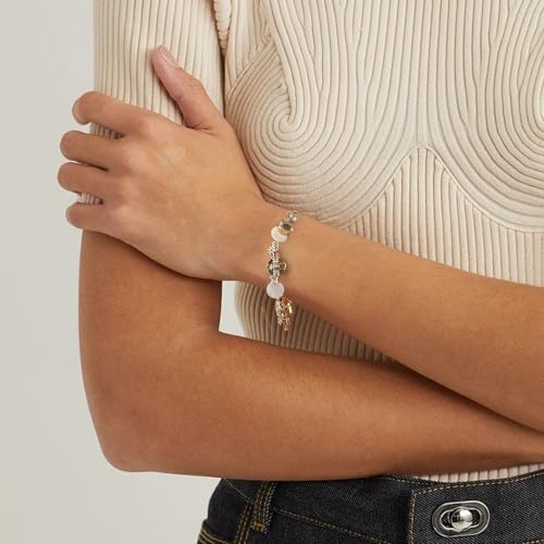 FANZE Vintage Roman Cameo Coins Moon Star Paperclip Lucky Gold Chain Charm Bracelets for Women Trendy Jewelry Gift for Birthday Anniversary Valentines Chrismas Mother's Day Halloween Thanksgivng3