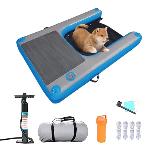 aufblasbare hunde-wasserrampe Große aufblasbare Hunderampe für Boote, Schwimmsteg und robuste Hundebootrampe, rutschfeste, durchstoßfeste PVC-Poolleiter für Hunde für Pools, Boote, Stege, Meer und See