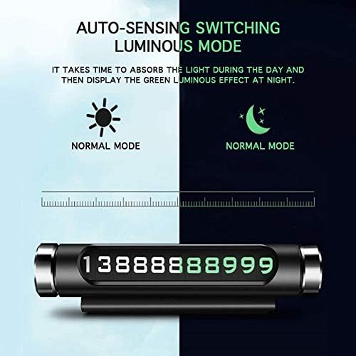 Luminous Car Temporary Parking Card Rotatable Telephone Number Plate Magnetic Adsorption Design Styling Accessories image 4