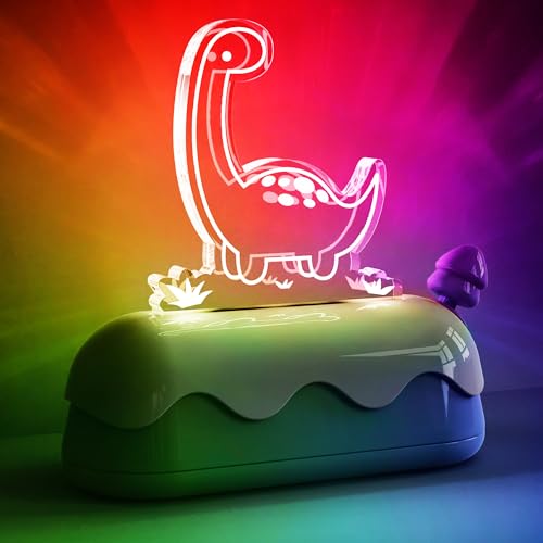 L LOHAS LED Cute Dinosaur Night Light, Kawaii Dinosaur Desk Lamp for Kids, Cute Desk Decor, USB Rechargeable, RGB, Night Light for Bedroom, Bedside, Living Room, Dining, Desk Decor, Gift
