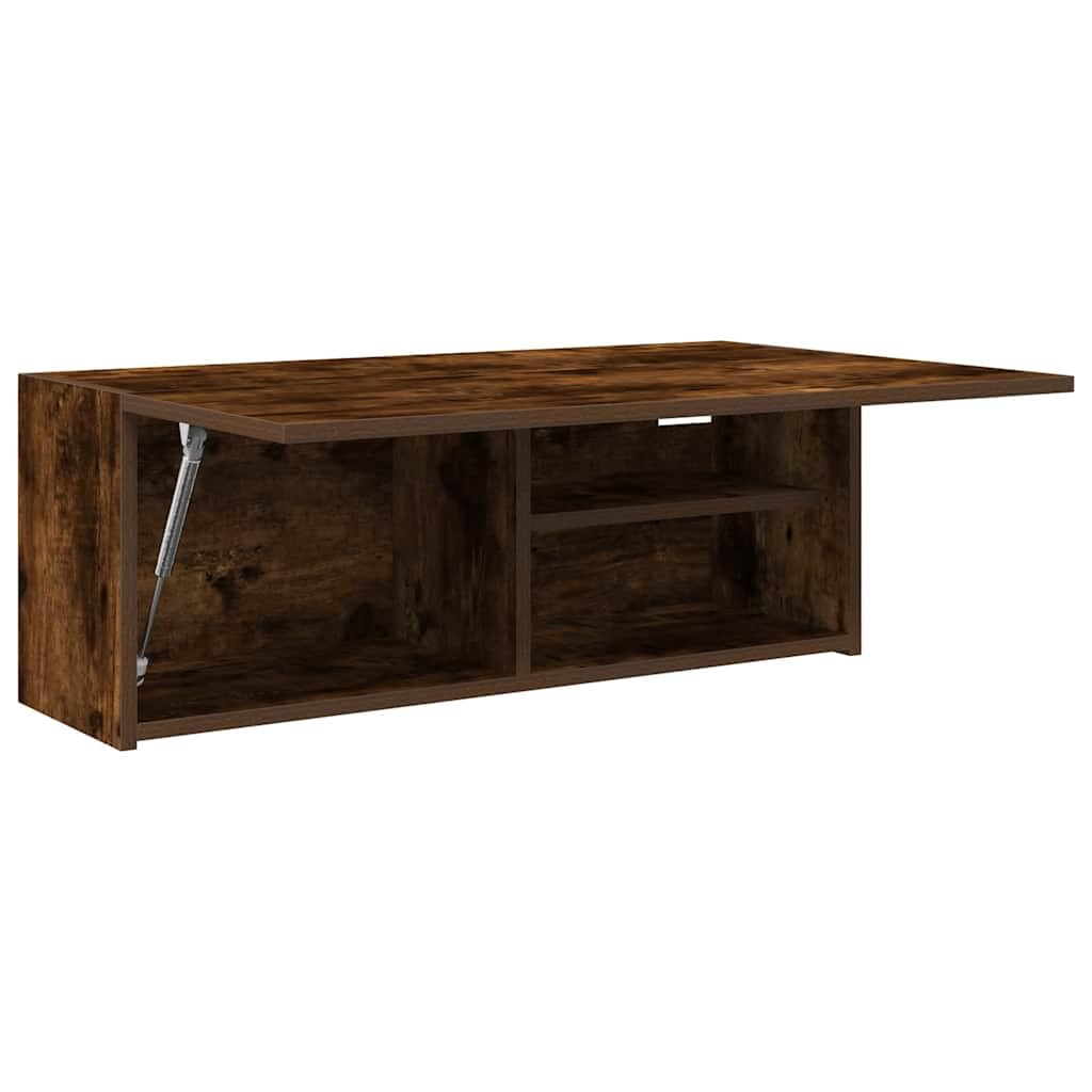 Floating Wall Cabinet, Modern Wood-Grain Wall-Mounted Storage Unit, Hanging Shelf Cabinet for Bathroom, Kitchen and Living Room (80 x 25 x 30 cm)