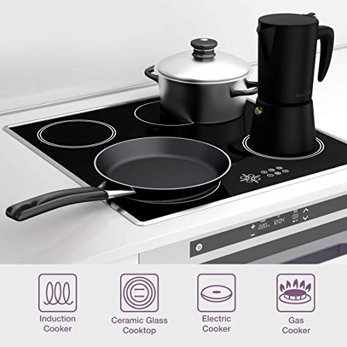 bonVIVO Intenca Stovetop Espresso Maker - Luxurious Italian Coffee Machine Maker, Stainless Steel Espresso Maker Full Bodied Coffee, Espresso Pot For 5-6 Cups, 10 oz Moka Pot Black Finish - Thumbnail 6