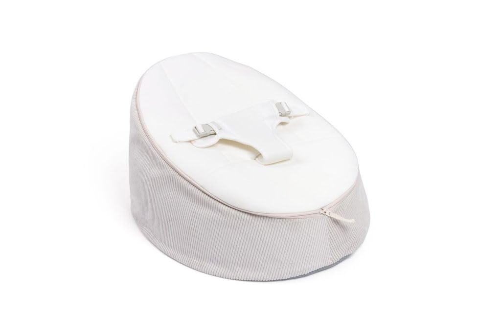 doomoo Transat Bébé Evolutif Fauteuil Enfant Seat'n Grow- Dès la Naissance et jusqu'à 25kg - Ultra Confort - Remplissage Microbilles et Tissus en Coton Doux Oeko-Tex et GOTS, Beige