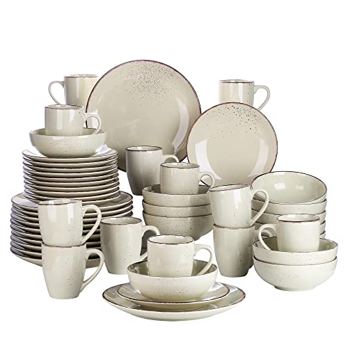 Vancasso Serie Navia Set 4 Piatti Fondi In Grès Porcellanato – 20 Cm, Colori Naturali, Per Pasta E Zuppe