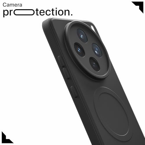 Image of Pikkme Back Cover for Vivo X200T 5G Soft Matte Silicone Mag-Safe Design (Mag-Safe Not Support) Camera Protection | Slim Fit Bumper Cover (Black)
