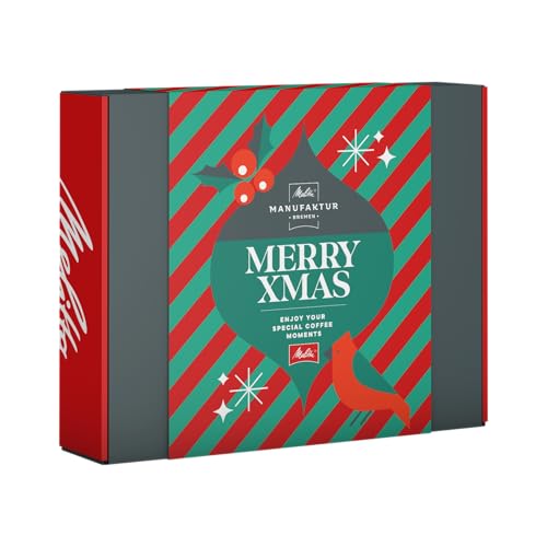 Melitta Kaffee Weihnachts-Geschenkbox - 4 Spezialitätenkaffees, ganze Bohnen, handgeröstet, Geschenkidee zu Weihnachten