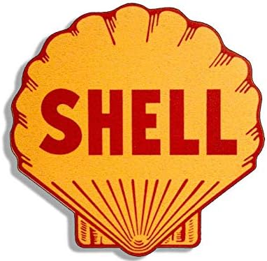 4x4 inch Vintage Shell Logo Shaped Sticker - Gas Sign Rat Rod Motor car Gasoline Vinyl Decal Sticker Car Waterproof Car Decal Bumper Sticker