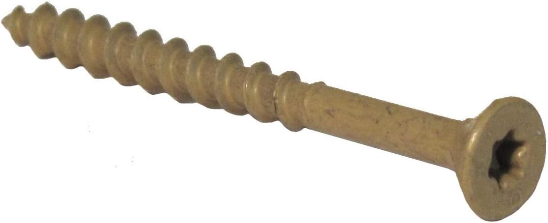 Grip Rite Prime Guard P3STTBK Grip Rite #9 x 3 inch Exterior Star Drive Screws, Tan (25 Lb Bucket),