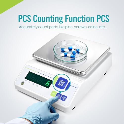 Image of High Precision Lab Scale Analytical Balance,G /ct /oz /lb,5000g x 0.01g