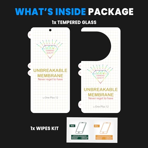 Image of FIRST MART Screen Protector for OnePlus 12 5G (6.82 Inches) Edge-to-Edge Front and Back Guard with Installation Kit, Case Friendly Screen Coverage | Crystal Clear, Ultra Thin Unbreakable Membrane
