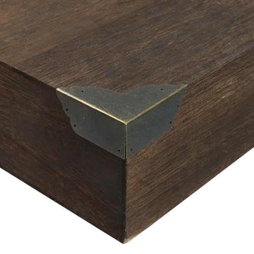 Image of Mcredy Table Corner Protectors, Bronze Box Corners Decorative, 12Pcs | Vintage Appearance, Rust-Proof Metal, Easy to Install with Screws, Ideal for Safeguarding Box, Table or Cabinet Corners