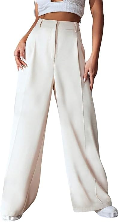 The Goal Studio Women’s High-Rise Flared Trousers – Korean-Style Formal Pants for Office, College & Special Events