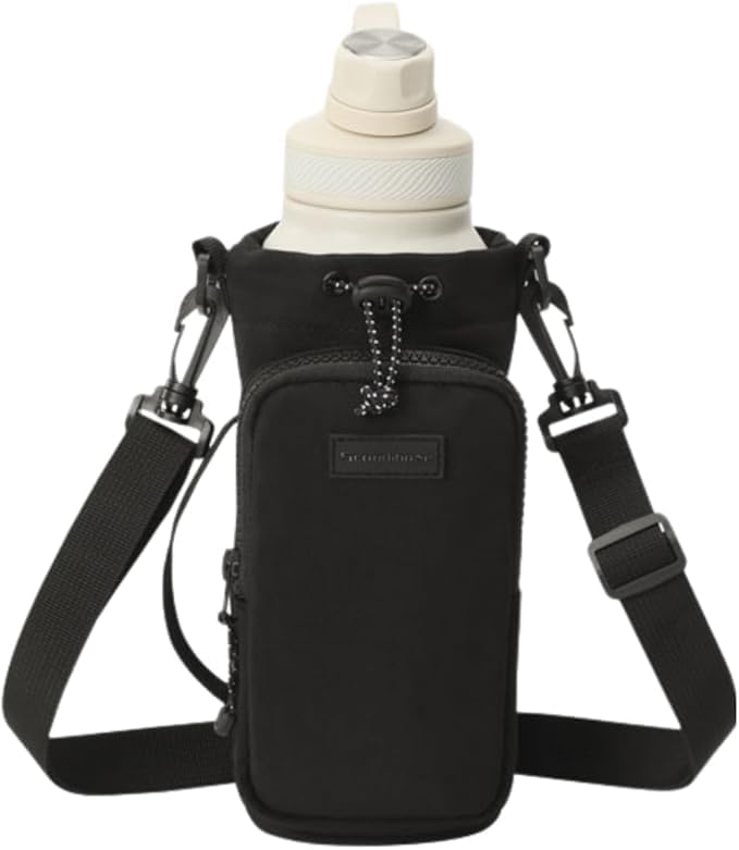 Bolsa Porta Garrafa Squeeze para Copo Térmico Com Alça Ajustável Shoulder Bag Para garrafas de agua (Preto)