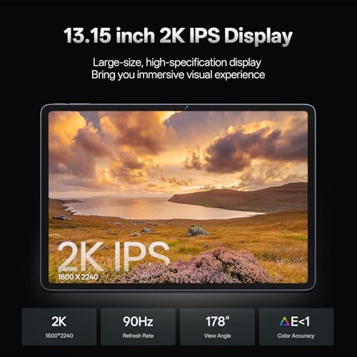 Image of 13 Inch Android 16 Tablet, 40GB+128GB+2TB Expand, 1600*2240 90Hz ๐๐ IPS Display, 11000mAh Battery+ 20W Fast Charging, 2.2GHz Octa-Core Processor, Wi-Fi & BT5.0, GPS, Large Screen Tablet with Case