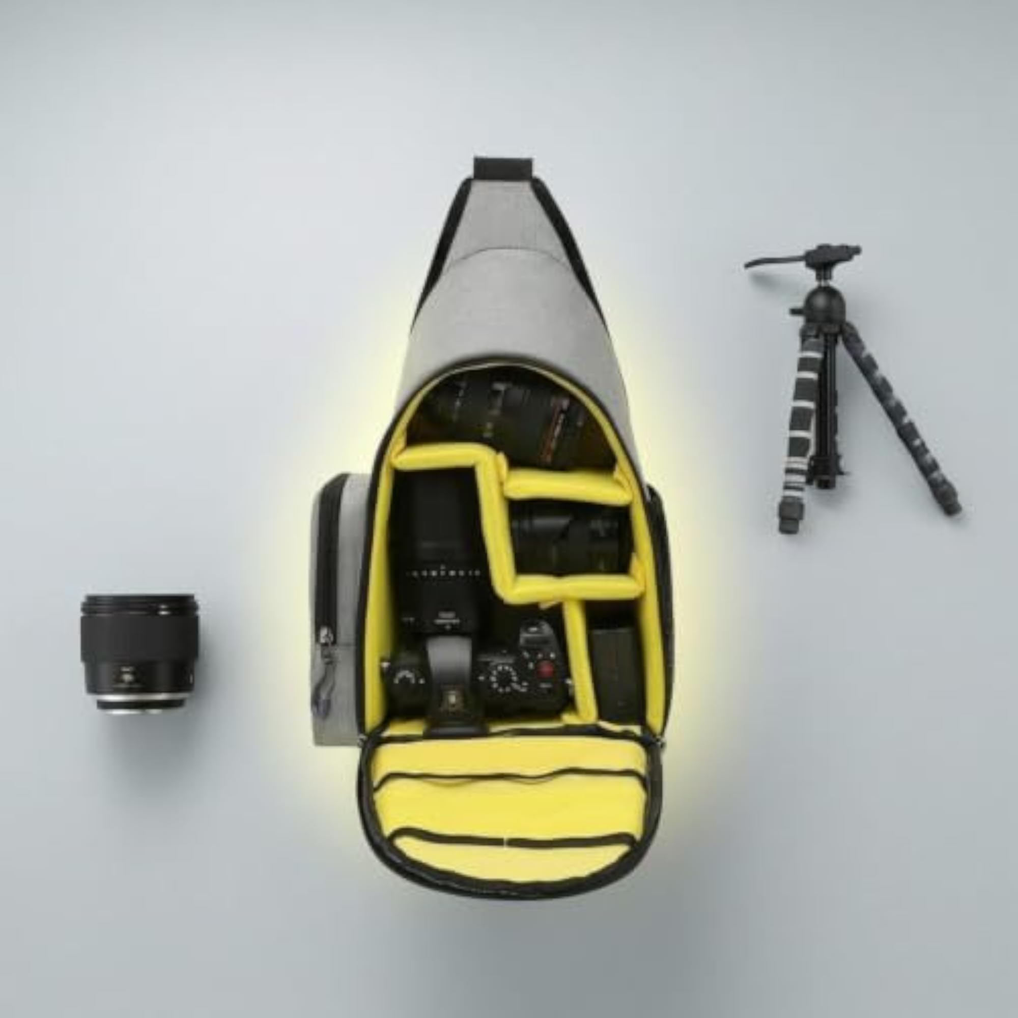 Water-Resistant Black Camera Sling Bag for Photographers