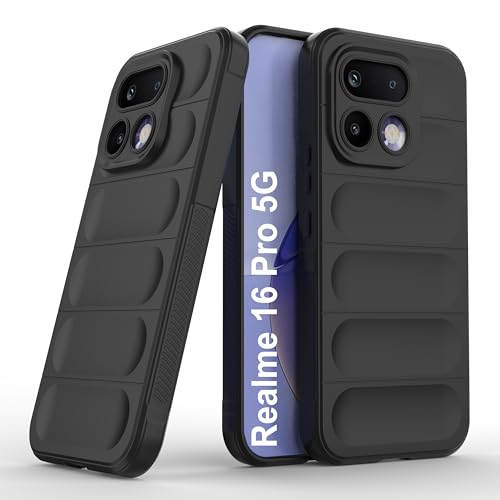 Image of Zapcase Back Case Cover for Realme 16 Pro 5G | Compatible for Realme 16 Pro 5G Back Cover | Liquid Silicon Magic Case with Camera Protection | Black