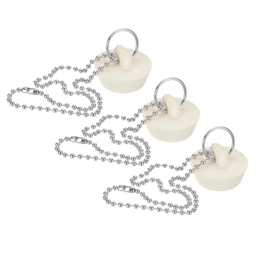 Tapón de desagüe para bañera y fregadero, 3 piezas, blanco