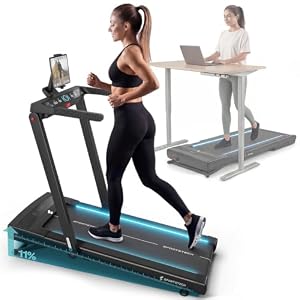 Sportstech Laufband klappbar mit 11% Steigung - Deutsche Qualitätsmarke - mit App Funktion - Fitness Treadmill bis 15 km/h & Walking Pad bis 6 km/h für Zuhause - 360° Tablet Holder - sTread Fold Pro