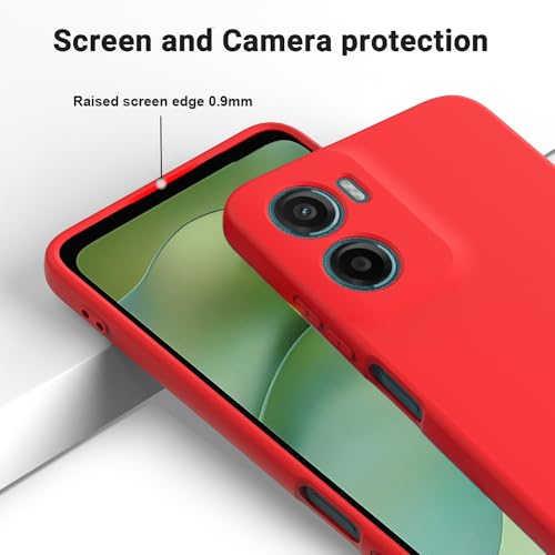 Image of Back Cover for Motorola Moto G06 4G / G06 Power 4G | Full Camera Protection | Premium Liquid Silicon Case | Flexible Bumper Case for Motorola Moto G06 4G / G06 Power 4G (Red)