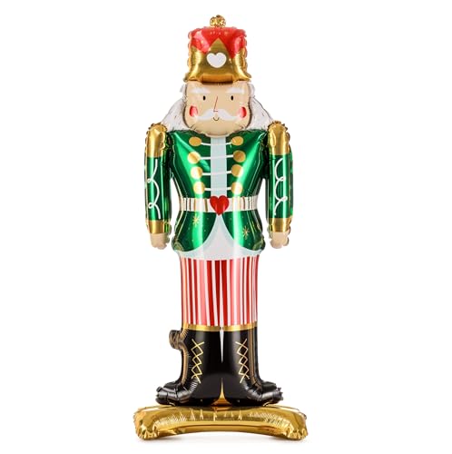 Libetui Palloncino XXL in pellicola Schiaccianoci decorazione natalizia palloncino con funzione leggio soldato figura autoportante palloncino Natale palloncino regalo ragazzo e uomo per Natale