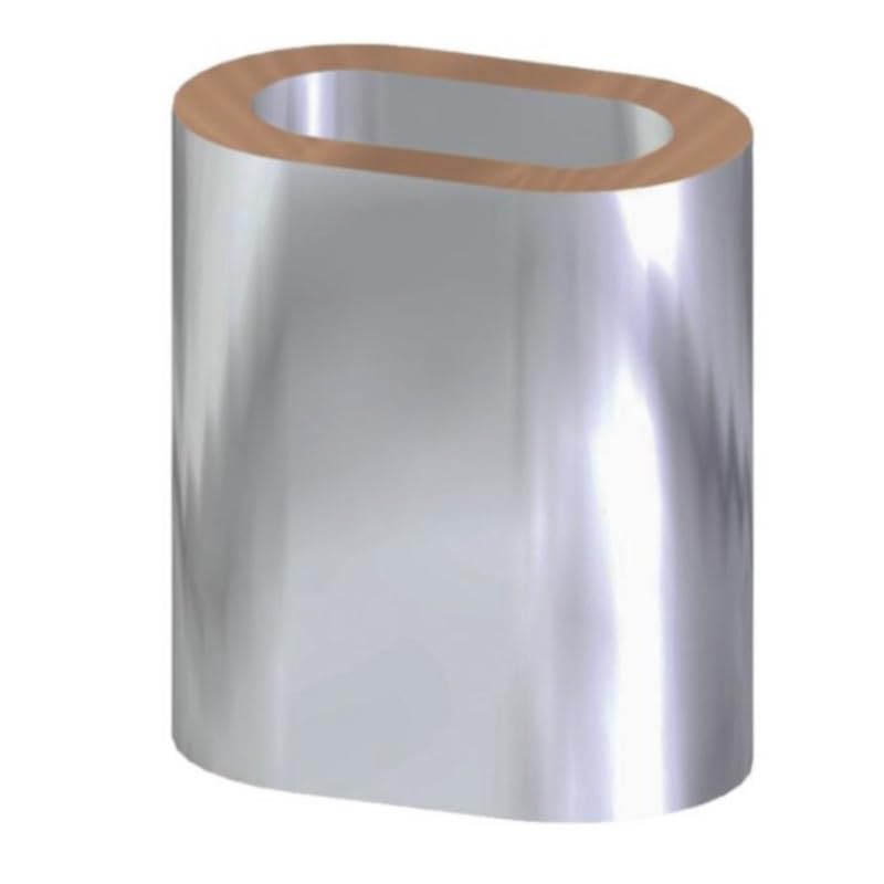 Morsetto a pressione 6 mm, 10 pezzi in rame stagnato, morsetto per fune metallica, manicotto in rame stagnato per corda con diametro = 6 mm