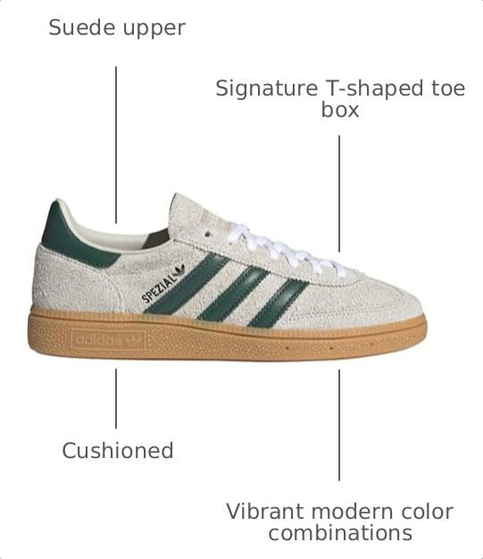 Image of adidas Womens Handball Spezial Lace Up Sneakers Shoes Casual - Off White - Size 7 M