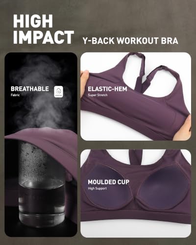Image of RUNNING GIRL Sports Bras for Women, Molded Cup High Impact Sports Bra Workout Bras for Women High Support Racerback