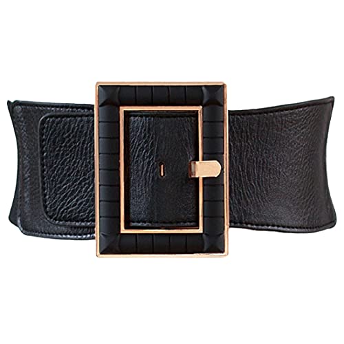 Women's PU Leather Wide Waist Belt Elastic Stretch Cinch Belts