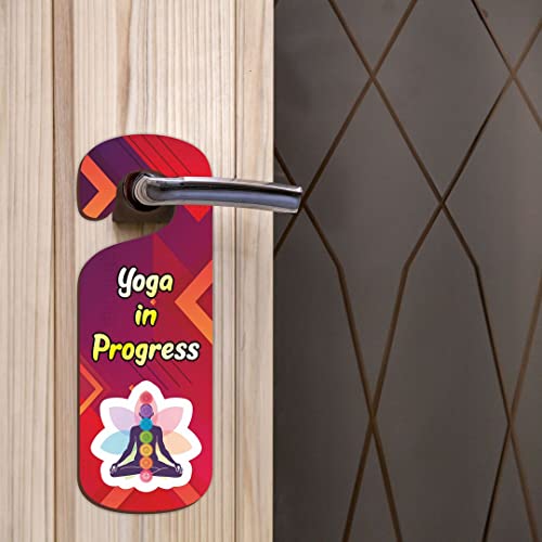 Image of CVANU Yoga in Progress Wooden Door Sign Hanger Size(24cm x 8.5cm) cv82