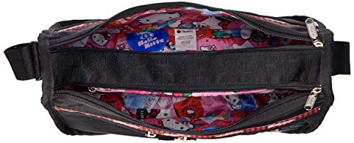 LeSportsac-Hello-Kitty-Favorites-Exclusive-Deluxe-Everyday-Crossbody-Bag-Cosmetic-Bag-Style-7507Color-G653-Red-Embroidered-Hello-Kitty-Lettering-Hello-Kitty-Design-Zipper-Pull