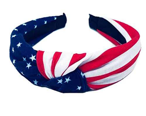 Shimmer Anna Shine Red White And Blue Patriotic American Flag Twist Headband Usa thumb #2