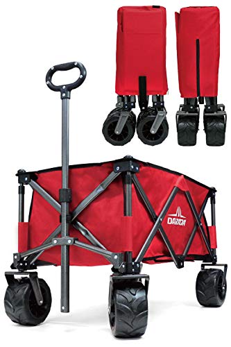DABADA（ダバダ） キャリーカート 耐荷重150kg 容量110L アウトドアワゴン 折りたたみ 軽量 大型タイヤ 4輪 (Red)