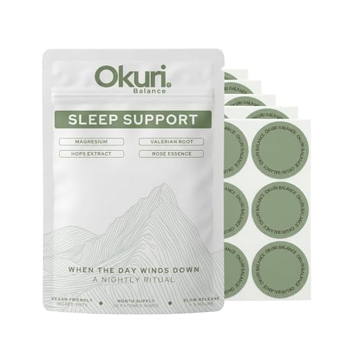 Magnesium Sleep Patches Valerian Root Magnesium Malate & Hop Extract | Natural Sleep Aid | Alternative to Sleeping Tablets & Sleep Gummies | 30 Patches