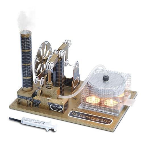 Astromedia DIY Steam Engine Kit - Steam Engine - Cardboard Aluminium PVC Silicone Foam - No Batteries Required - Ages Child to Adult