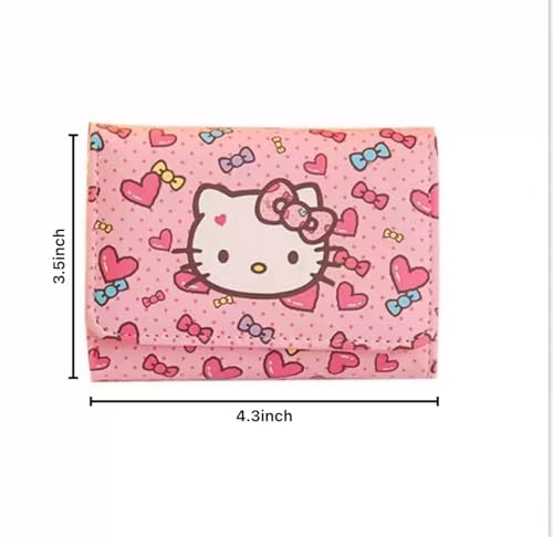 Kitty Kawaii Cartoon Trifold Coin Purses - Cute Mini Wallets for Girls & Women2
