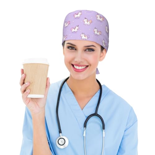 Image of Adjustable Scrub Cap with Sweatband, Breathable Working Hat for Men /Women