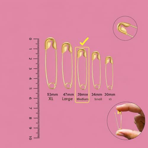Image of Small Gold and Silver Plated Safety Pins for Saree Nappy Lock pin for Blanket Sweater Perfect for Clothes Craft Sewing Pinning Hijab pin for Women and Girls (Medium, 24)