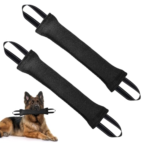 2Pz Manicotto per Cani 30cm Giocattolo per Cani Salsiccia Salsicciotto Cane Addestramento per Il Gioco Cuscino da Morso Interattivi per Can i con 2 Maniglia per l'Addestramento o per il Gioco (Nero)