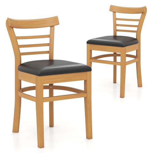 COSTWAY Esszimmerstühle 2er Set, Küchenstuhl Holz, Esstisch Stühle mit gepolsterter Sitz, Holzstühle gepolstert, bis zu 180kg belastbar, Stühle für Esszimmer, Küche, Wohnzimmer (Natur) COSTWAY Esszimmerstühle 2er Set, Küchenstuhl Holz, Esstisch Stühle mit gepolsterter Sitz, Holzstühle gepolstert, bis zu 180kg belastbar, Stühle für Esszimmer, Küche, Wohnzimmer (Natur)