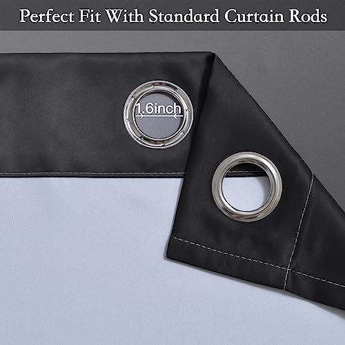 Image of SimpleHome Ombre Black to Grey White Curtains for Living Room 62Wx84L | Room Darkening Curtains for Bedroom,Gradient Light Blocking Curtain,Thermal Insulated Grommet Window Drapes,2 Panels,84 Inch